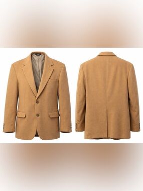 Racquet Club Blazer Mens 42R Large Camel Wool Sport Coat No Size Tag
